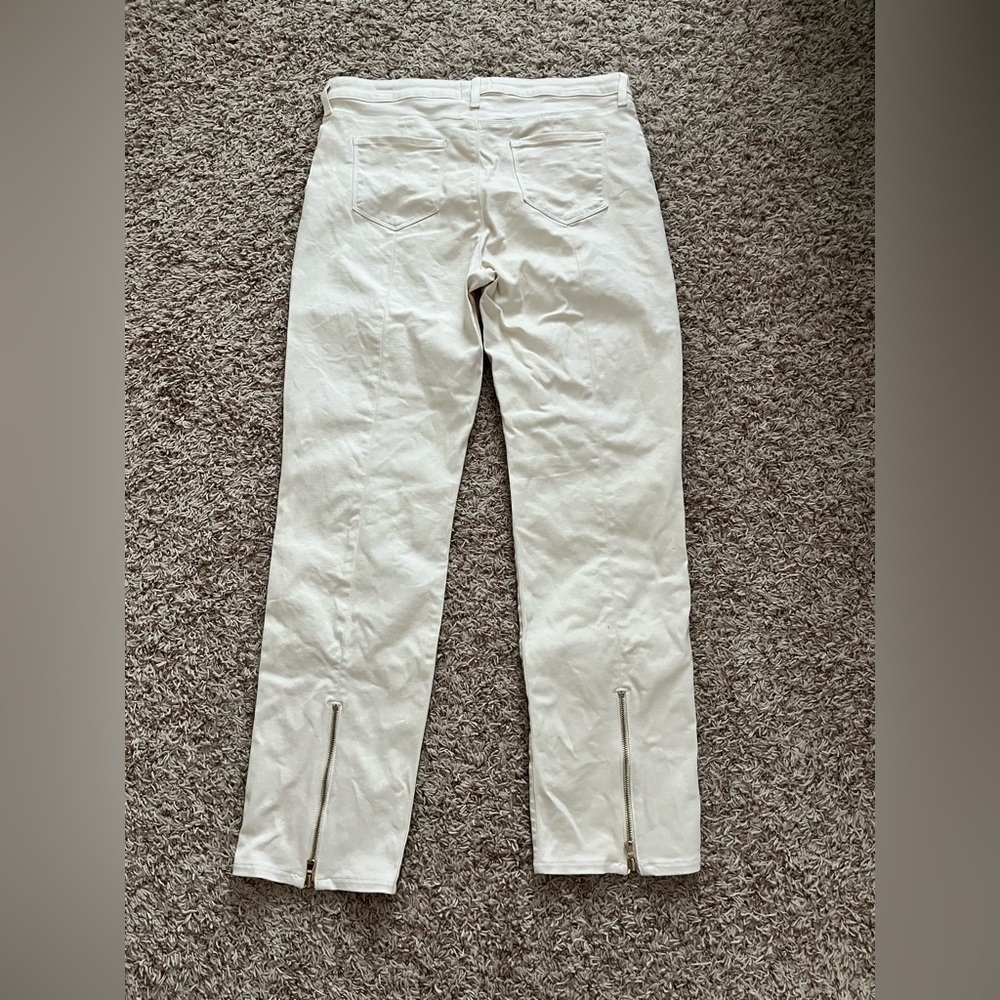 L’AGENCE Ginny High Rise Straight Leg Jeans French Vanilla coated - Picture 14 of 16